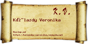 Kálazdy Veronika névjegykártya