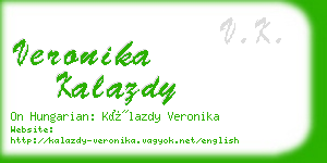 veronika kalazdy business card